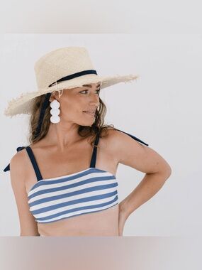 Sunshine Tienda Miriam Wide-Brim Palm Fringe Sun Hat XS/S